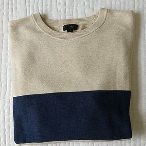 J Crew 100% Cotton Crewneck Stripe Sweater S